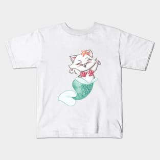 Cat mermaid Kids T-Shirt